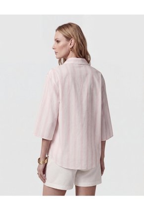 Camisa Manga 3/4 Con Silueta Amplia Para Mujer Crema Patprimo