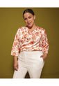 Blusa Estampada Con Manga 3/4  Para Mujer Blanco Patprimo de Patprimo