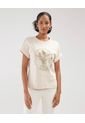 Camiseta Para Mujer Patprimo Color Beige Material 100% Algodón de Patprimo