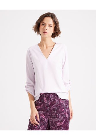 Blusa Para Mujer Manga 3/4 Color Morado Marca Patprimo #30123158 Patprimo