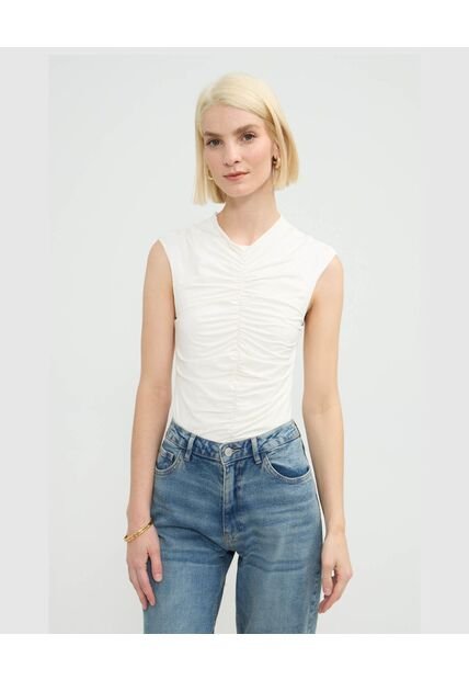 Camiseta Para Mujer Manga Sisa Cuello Redondo Color Blanco Marca Patprimo #30093750