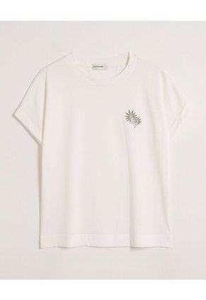 Camiseta  Para Mujer Manga Corta Cuello Redondo Color Crema Marca Patprimo #30093798