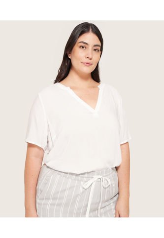 Blusa Para Mujer Manga Corta Color Blanco Marca Patprimo #14121152 Patprimo