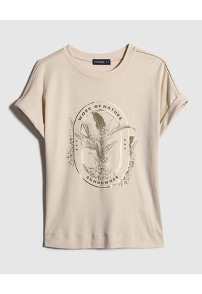 Camiseta Para Mujer Patprimo Color Beige Material 100% Algodón