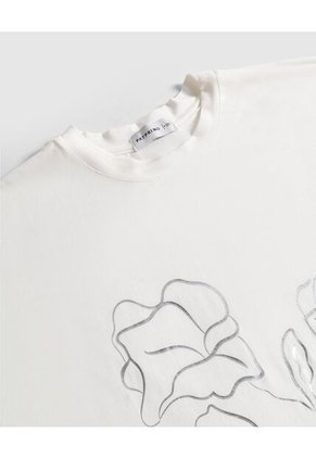 Camiseta  Para Mujer Manga Corta Cuello Redondo Color Crema Marca Patprimo #14091454