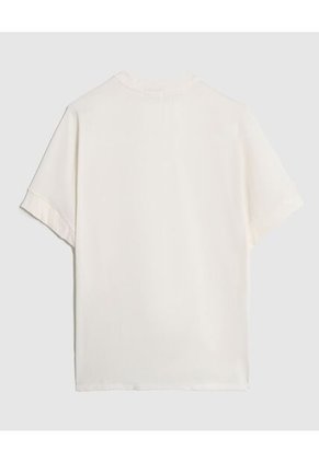 Camiseta  Para Mujer Manga Corta Cuello Redondo Color Crema Marca Patprimo #14091454