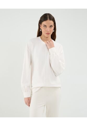 Saco Para Mujer Cuello Redondo Color Blanco Marca Patprimo #30330635 Patprimo