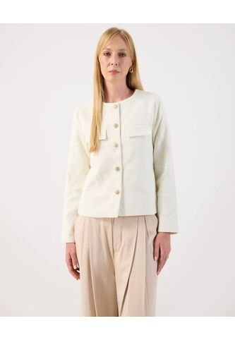 Chaqueta  Para Mujer Estructurada Color Crema Marca Patprimo #30080600 Patprimo