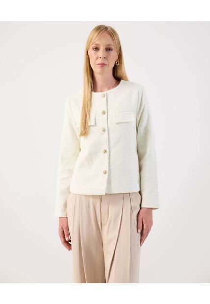 Chaqueta  Para Mujer Estructurada Color Crema Marca Patprimo #30080600