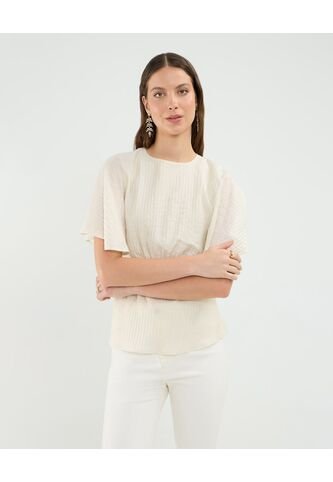Blusa Para Mujer Manga Corta Color Crema Marca Patprimo #30123527 Patprimo