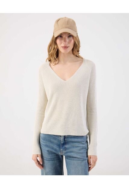 Saco  Para Mujer Cuello V Color Crudo Marca Patprimo #30330655