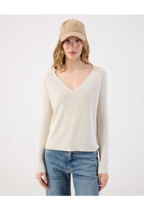 Saco  Para Mujer Cuello V Color Crudo Marca Patprimo #30330655