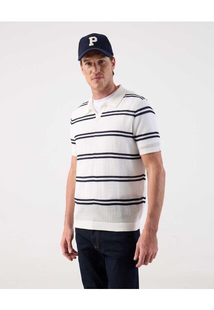 Camiseta  Para Hombre Manga Corta Cuello V Color Crema Marca Patprimo #44090943