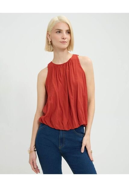 Blusa Para Mujer Manga Sisa Color Naranja Marca Patprimo #30123528