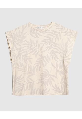 Camiseta  Para Mujer Manga Corta Cuello Redondo Color Crema Marca Patprimo #30093800 Patprimo