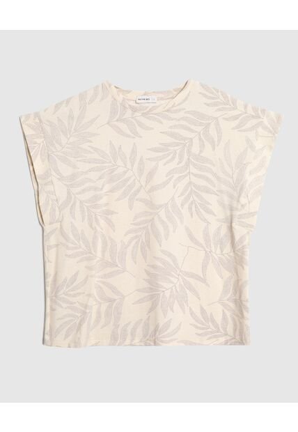 Camiseta  Para Mujer Manga Corta Cuello Redondo Color Crema Marca Patprimo #30093800