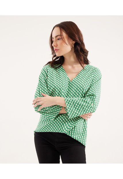 Blusa Para Mujer Manga 3/4 Color Verde  Marca Patprimo #30123135