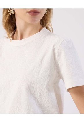 Camiseta  Para Mujer Manga Corta Cuello Redondo Color Blanco Marca Patprimo #30093885