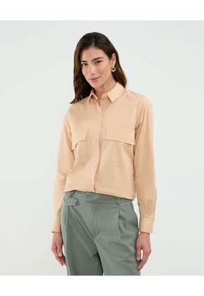 Camisa Para Mujer Manga Larga Color Café Marca Patprimo #30010688