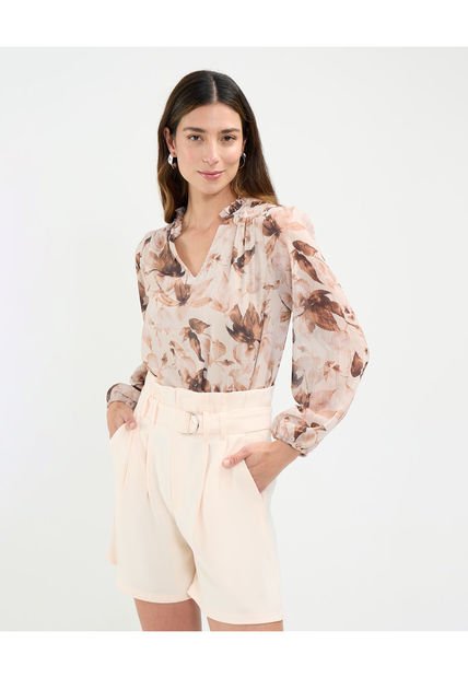 Blusa Para Mujer Manga Larga Color Café Marca Patprimo #30123411