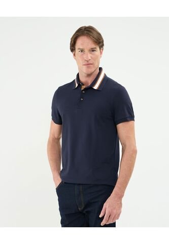 .Polo Para Hombre Cuello Tejido Patprimo Color Azul #44112660 Patprimo