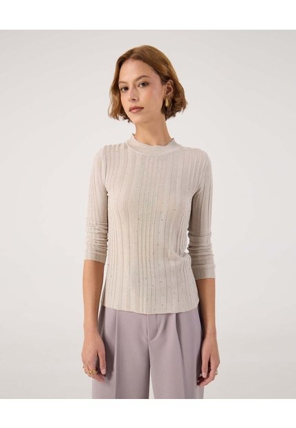 Saco Texturizado Con Detalle   Para Mujer Beige Patprimo