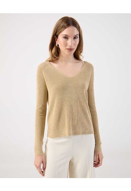 Saco  Para Mujer Cuello V Color Café Marca Patprimo #30330655