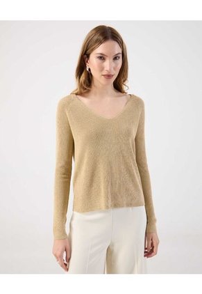 Saco  Para Mujer Cuello V Color Café Marca Patprimo #30330655