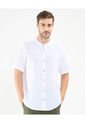 Camisa Para Hombre Manga Corta Sin Bolsillo Cuello Neru Color Blanco Marca Patprimo #44013090 de Patprimo