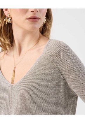 Saco  Para Mujer Cuello V Color Gris Marca Patprimo #30330655