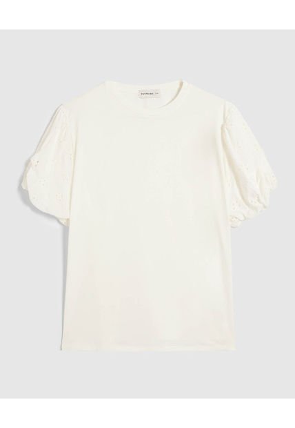 Camiseta Para Mujer Manga Corta Cuello Redondo Color Blanco Marca Patprimo #14091422