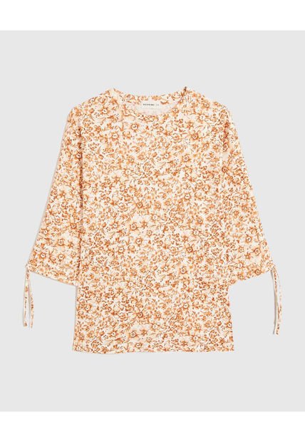 Camiseta Para Mujer Manga 3/4 Cuello Redondo Color Naranja Marca Patprimo #14091411