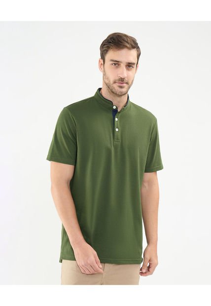 Polo Para Hombre Cuello Mao Sin Bolsillo Color Verde Marca Patprimo #44112721