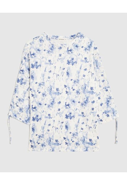 Camiseta Para Mujer Manga 3/4 Cuello Redondo Color Azul Marca Patprimo #14091411