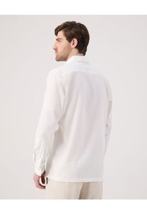 Camisa Guayabera Para Hombre Manga Larga Sin Bolsillo Color Blanco Marca Patprimo #44030402