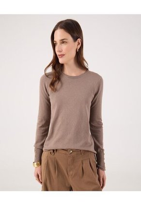 Saco Para Mujer Cuello Redondo Color Café Marca Patprimo #30330648