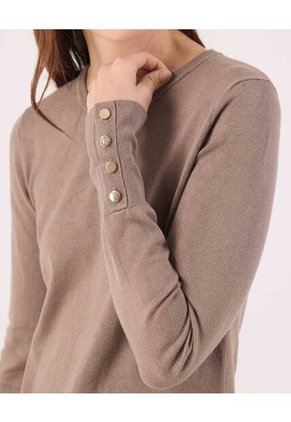 Saco Para Mujer Cuello Redondo Color Café Marca Patprimo #30330648