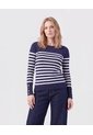 Saco Cuello Redondo Con Botones Laterales  Para Mujer Azul Patprimo de Patprimo