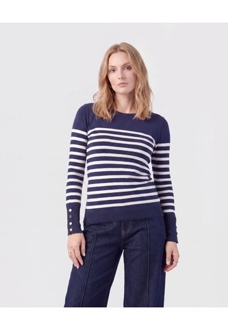 Saco Cuello Redondo Con Botones Laterales  Para Mujer Azul Patprimo Patprimo