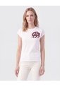 Camiseta Con Aplique De Flor Para Mujer  Para Mujer Blanco Patprimo de Patprimo