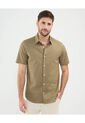 Camisa Para Hombre Manga Corta Sin Bolsillo Cuello Formal C Color Café Marca Patprimo #44013113 de Patprimo