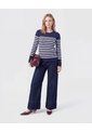 Saco Cuello Redondo Con Botones Laterales  Para Mujer Azul Patprimo de Patprimo