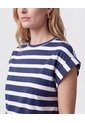 Camiseta Manga Rodada Para Mujer  Para Mujer Azul Patprimo de Patprimo