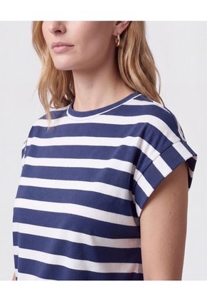 Camiseta Manga Rodada Para Mujer Para Mujer Azul Patprimo