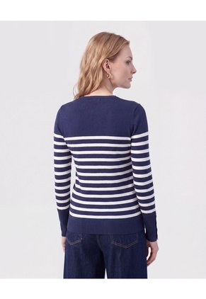 Saco Cuello Redondo Con Botones Laterales Para Mujer Azul Patprimo