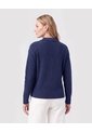 Saco Tejido Cuello Polo Con Escote En V  Para Mujer Azul Patprimo de Patprimo