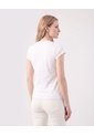 Camiseta Con Aplique De Flor Para Mujer  Para Mujer Blanco Patprimo de Patprimo