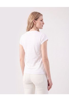 Camiseta Con Aplique De Flor Para Mujer Para Mujer Blanco Patprimo