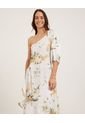 Vestido Estampado 1 Solo Hombro Con Bolero En Falda  Para Mujer Crudo Patprimo de Patprimo