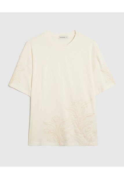 Camiseta Para Mujer Manga Corta Cuello Redondo Color Crema Marca Patprimo #14091425